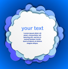 Abstract blue paper cutout curvy shapes layered, vector illustration in paper cut style. layout for business card, presentations, flyers or posters.