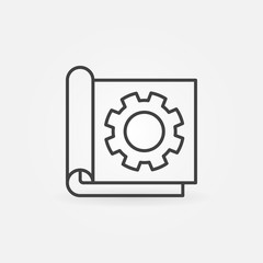 Document settings outline concept vector icon