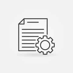 Document settings line icon. Vector Document with gear sign