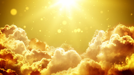 Worship and Prayer based cinematic clouds and light rays background useful for divine, spiritual,...