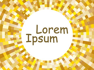 template for your design. Abstract background in gold tones, technology. Round frame for text. vector illustration.