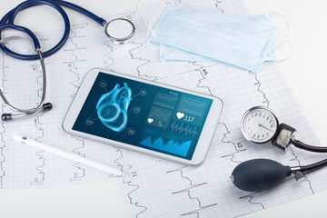 Close up of modern medical diagnostics concept
