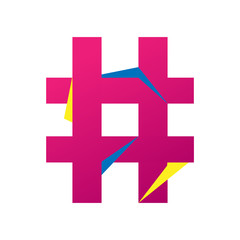 Obraz premium The Logo sign hashtag. Isolate white background