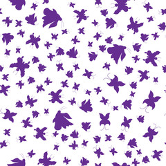 Obraz na płótnie Canvas illustration. Silhouettes of purple butterflies. Seamless Pattern