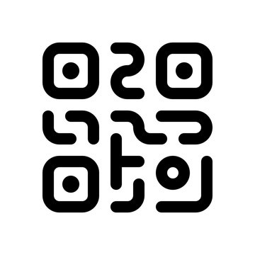 QR code. Technology icon. Simple logo. Black on white background