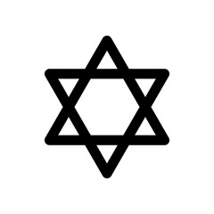 Star of david, simple icon. Black on white background