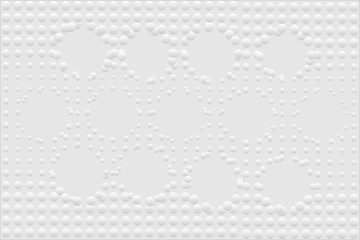 Abstract bumpy surface texture of gradient white and gray round dots. Vector illustration, EPS10. Can be used as background, backdrop, image montage in graphic design, book cover, flyer, brochure, etc