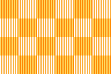 Checkered pattern with vertical striped lines, orange and brown colors. Vector illustration, EPS10. Can be used as background, backdrop, montage in graphic design; or print on fabric, tile, etc.