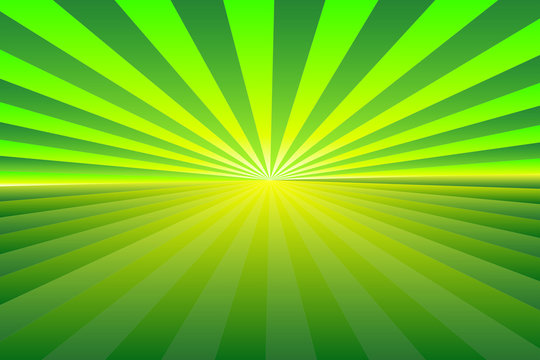 Abstract sunburst pattern, gradient green and yellow ray colors. Vector illustration, EPS10. Geometric pattern. Use as background, backdrop, image montage, mock up template, etc.
