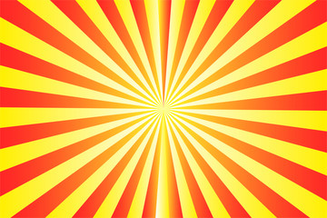 Abstract sunburst pattern, gradient red, orange, and yellow ray colors. Vector illustration, EPS10. Geometric pattern. Use as background, backdrop, image montage, mock up template in graphic design.