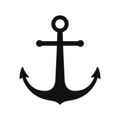 Sign anchor. Logo anchor. Abstract symbol anchor. Isolated icon on white background. Vector illustration