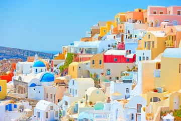 Fototapeten Santorini an einem sonnigen Tag © Roman Sigaev