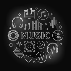 Music vector modern illustration made with outline icons