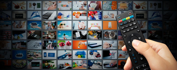 Multimedia video streaming web banner background