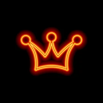 Crown Icon Orange Neon Style On Black Background Light Icon Stock Vector Adobe Stock