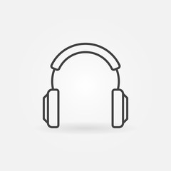 Headphones vector modern icon in thin line style