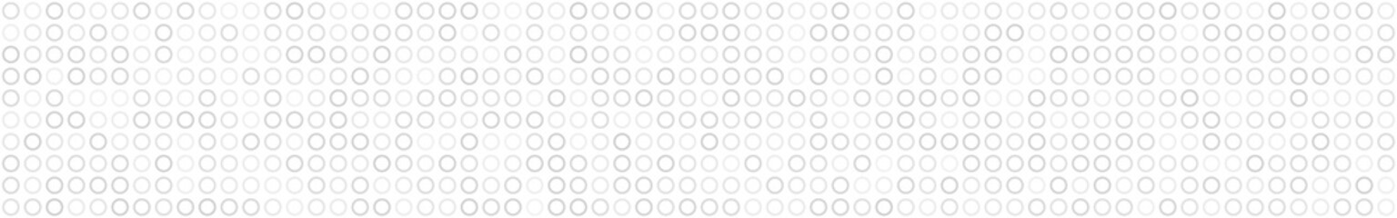 Abstract horizontal banner or background of small rings in white colors.