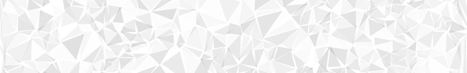 Abstract horizontal banner or background of triangles in white colors.