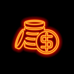 0083.eps. Orange neon style on black background. Light icon