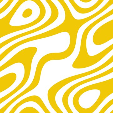 Monochromatic seamless line art pattern in yellow color over white background