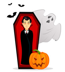Happy Halloween. Vampire cartoon character