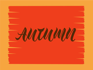 Vector illustration of autumn for logotype, flyer, banner, postcard, greeting card.