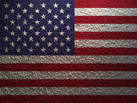 American Flag painted on the wall, USA flag