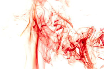Red smoke on white background