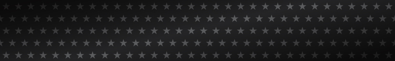 Abstract horizontal banner of small stars on black background