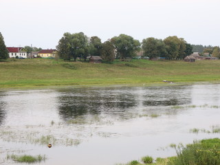 autumn cloudy day on the river