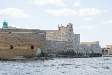 The gorgeous seafront of the island of Ortigia, in the city of Siracuse, Sicily(Italy). In this...