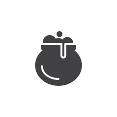 Witches cauldron vector icon. filled flat sign for mobile concept and web design. Pottage, soup solid icon. Symbol, logo illustration. Pixel perfect vector graphics