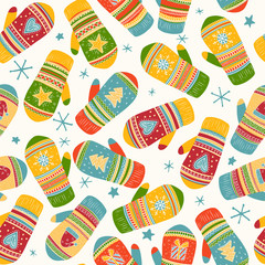 Colorful mittens pattern