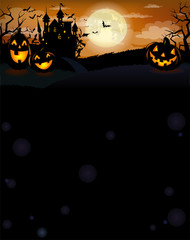 Halloween background with Dracula castle