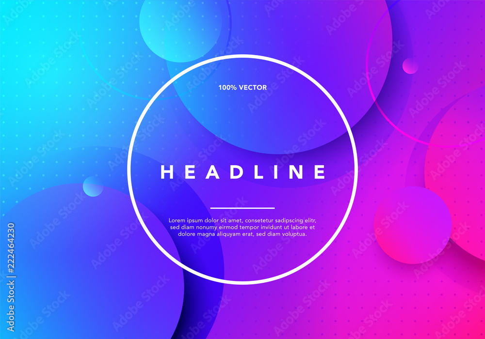 Poster Vector web element colorful minimal future geometric covers design background. Fluid shapes composition with halftone gradients and  geometric patterns.