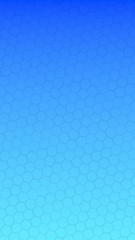 Fototapeta na wymiar Translucent honeycomb on a gradient blue sky background. Perspective view on polygon look like honeycomb. Isometric geometry. Vertical image orientation. 3D illustration