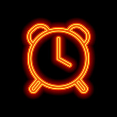 old alarm clock, simple icon, linear symbol with thin outline. O