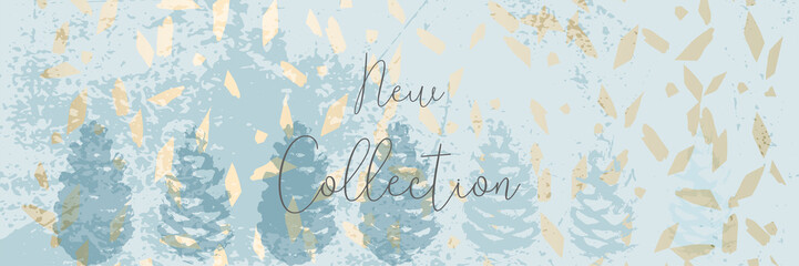 Christmas tree cone painting vector winter textures