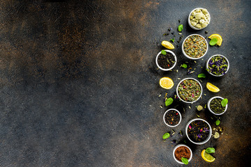 Assortment of various dry tea