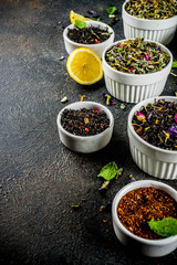 Assortment of various dry tea