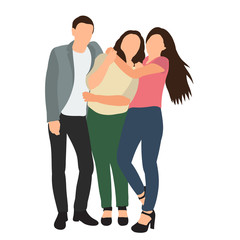 flat style people, friends