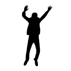 Fototapeta na wymiar silhouette man jumping