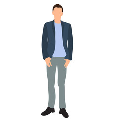 flat style man in jacket