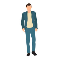 isolated, flat style man in jacket