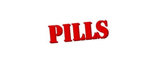 pills 3d red stamp 