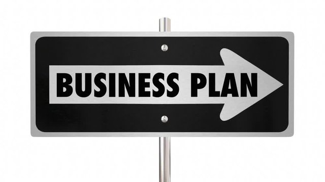 Business Plan Direction Goal Mission Arrow Road Sign 3d Animation