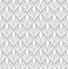 Elegant Damask Floral Vector Seamless Pattern. Decorative Flower Illustration. Abstract Art Deco Background.