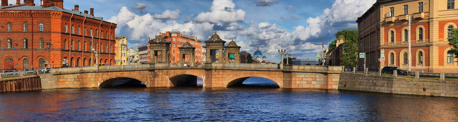 Fontanka river and Staro-Kalinkin bridge in Saint-Petersburg