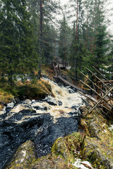 Naklejka na ściany i meble waterfall in Karelia, Russia