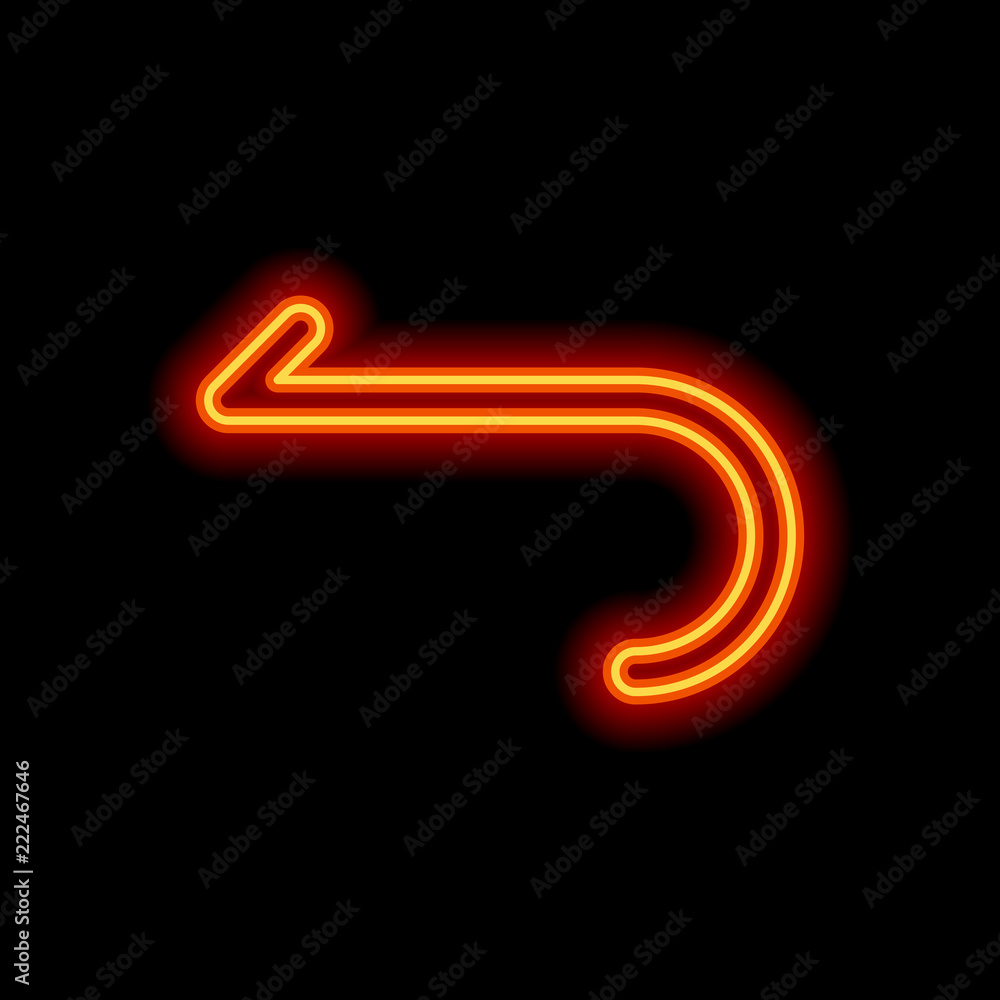 Poster simple arrow, backward. navigation icon. linear symbol with thin
